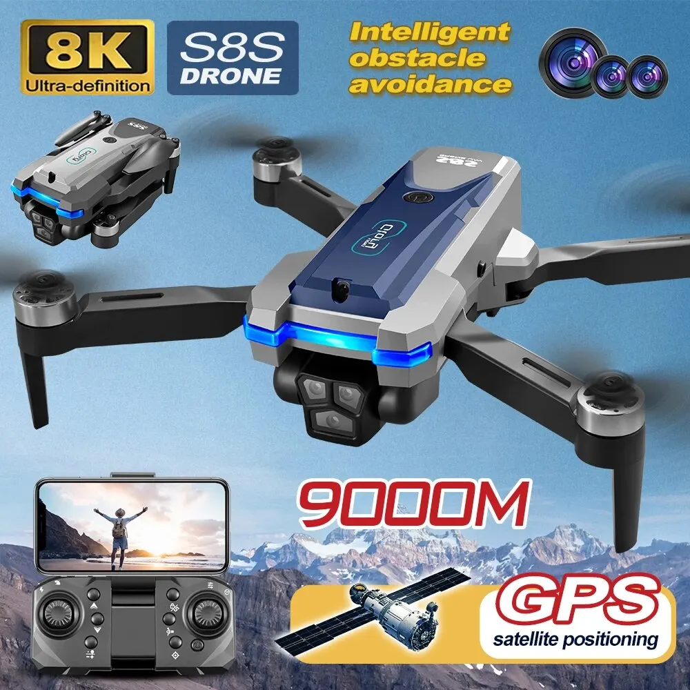Drone Rc With Screen - Складной Квадрокоптер S8S, GPS, Wi-Fi, 8K