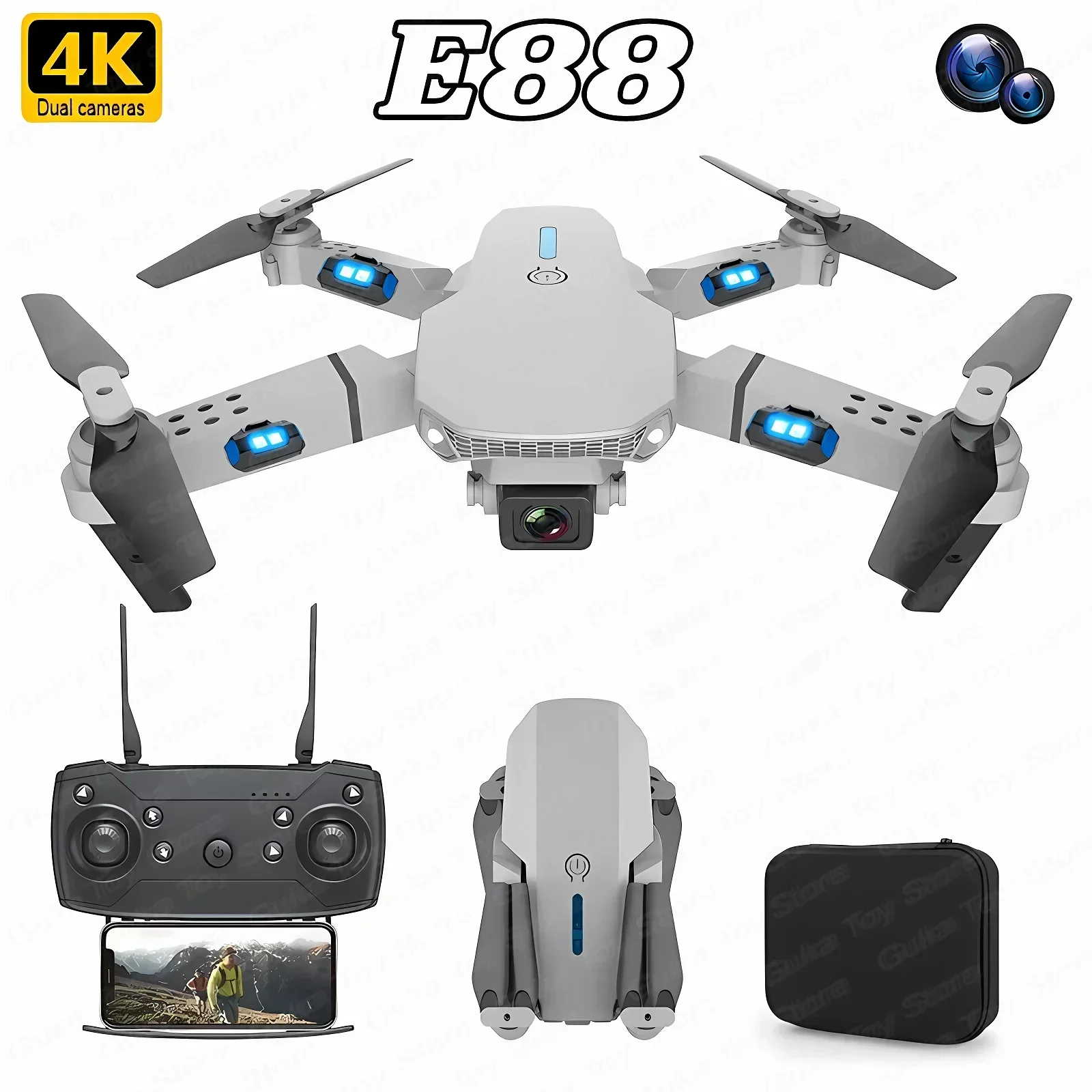 E88 Pro WIFI FPV Дрон Широкоуг – обзор и цена Drone Rc With Screen